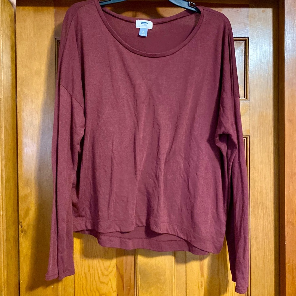 Old Navy Long Sleeve Maroon Shirt